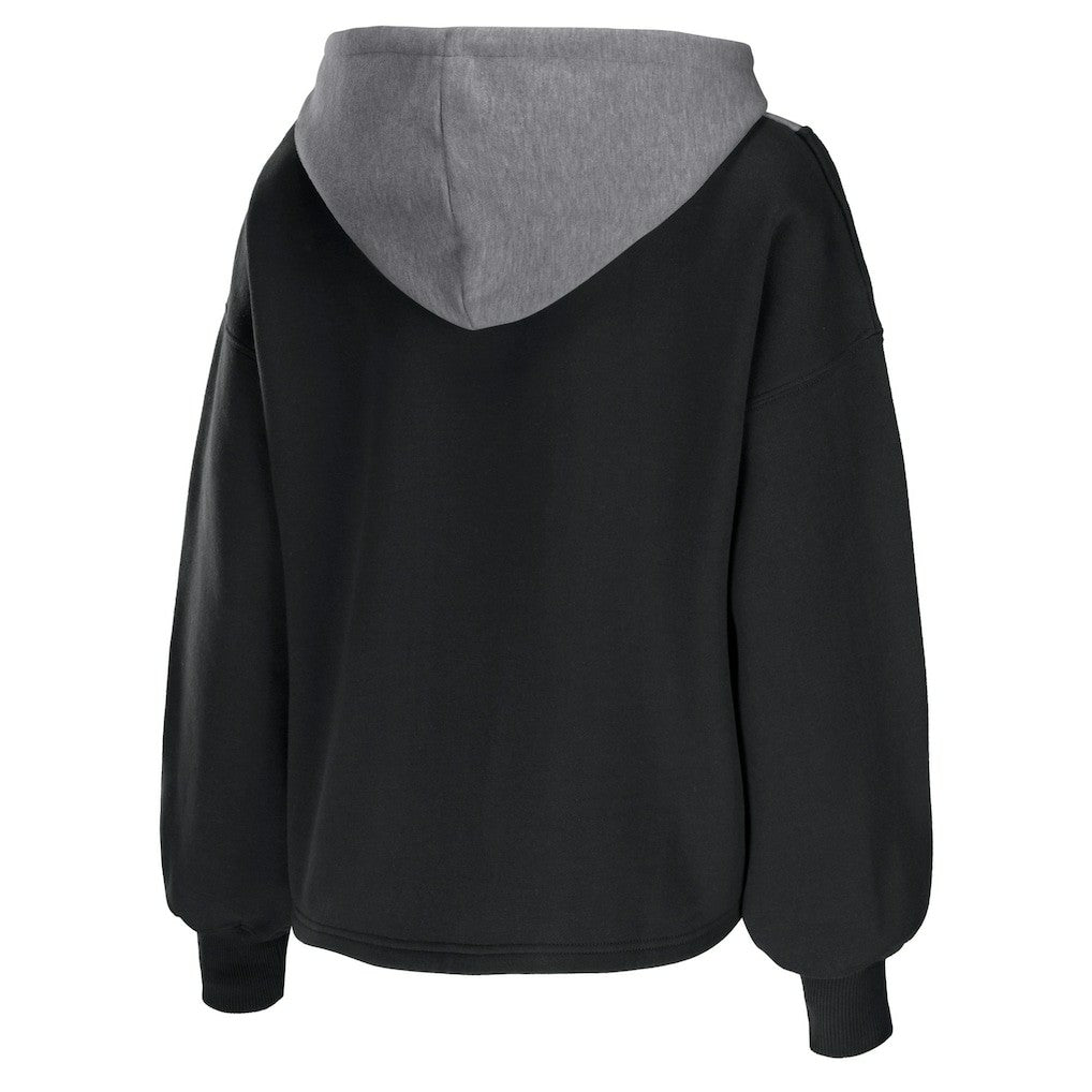 Brooklyn Nets WEAR by Erin Andrews Women's Pieced Quarter-Zip Hoodie Jacket Discount