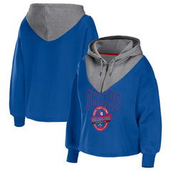 Philadelphia 76ers WEAR by Erin Andrews Women's Pieced Quarter-Zip Hoodie Jacket For Sale