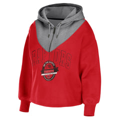 Toronto Raptors WEAR by Erin Andrews Women's Pieced Quarter-Zip Hoodie Jacket Online
