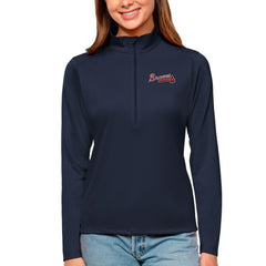 Atlanta Braves Antigua Women's Tribute Quarter-Zip Pullover Top | MLB New
