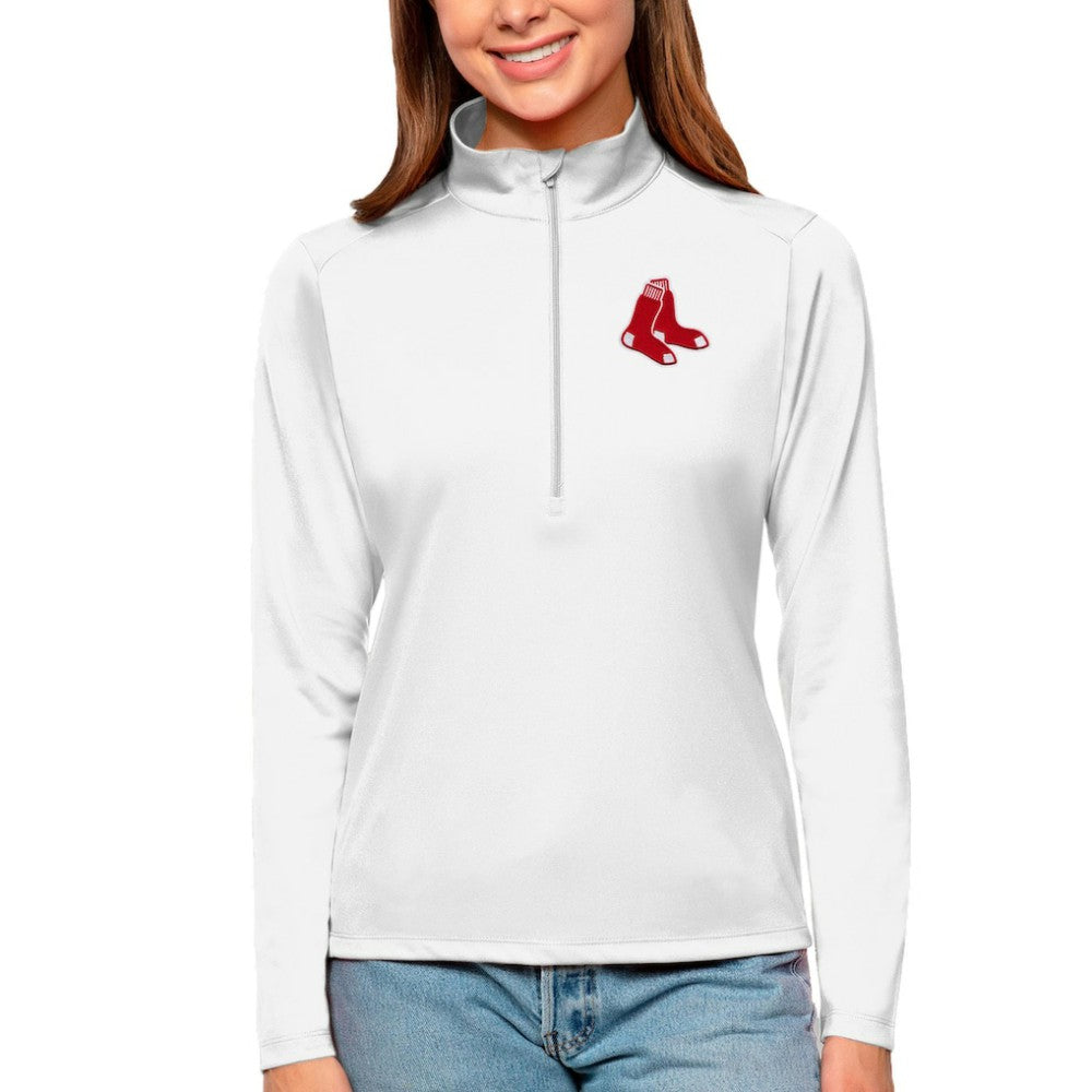 Boston Red Sox Antigua Women's Tribute Quarter-Zip Pullover Top | MLB Online
