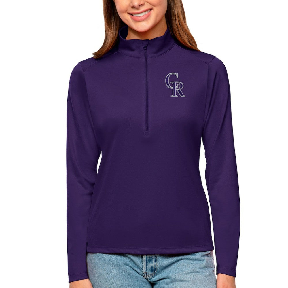Colorado Rockies Antigua Women's Tribute Quarter-Zip Pullover Top | MLB US
