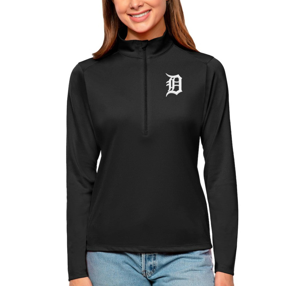Detroit Tigers Antigua Women's Tribute Quarter-Zip Pullover Top | MLB US