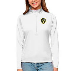 Milwaukee Brewers Antigua Women's Tribute Quarter-Zip Pullover Top | MLB US