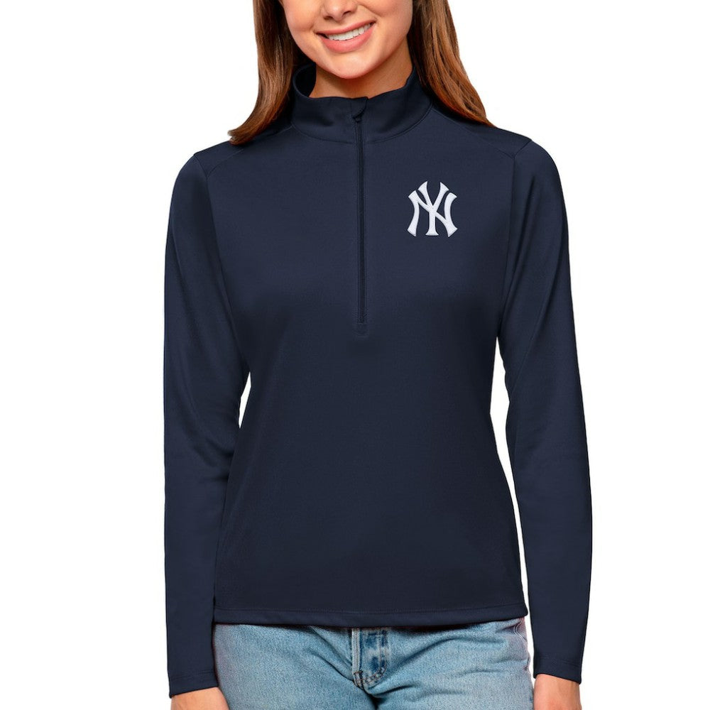 New York Yankees Antigua Women's Tribute Quarter-Zip Pullover Top | MLB Discount