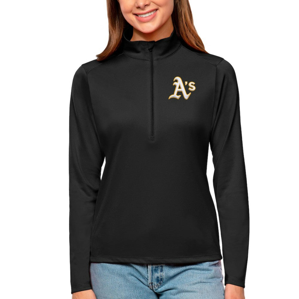 Athletics Antigua Women's Tribute Quarter-Zip Pullover Top | MLB New