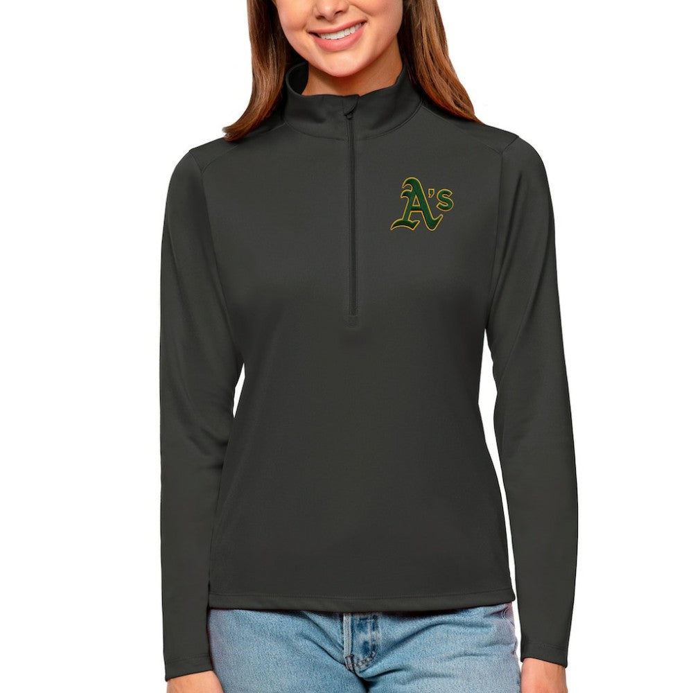 Athletics Antigua Women's Tribute Quarter-Zip Pullover Top | MLB Outlet