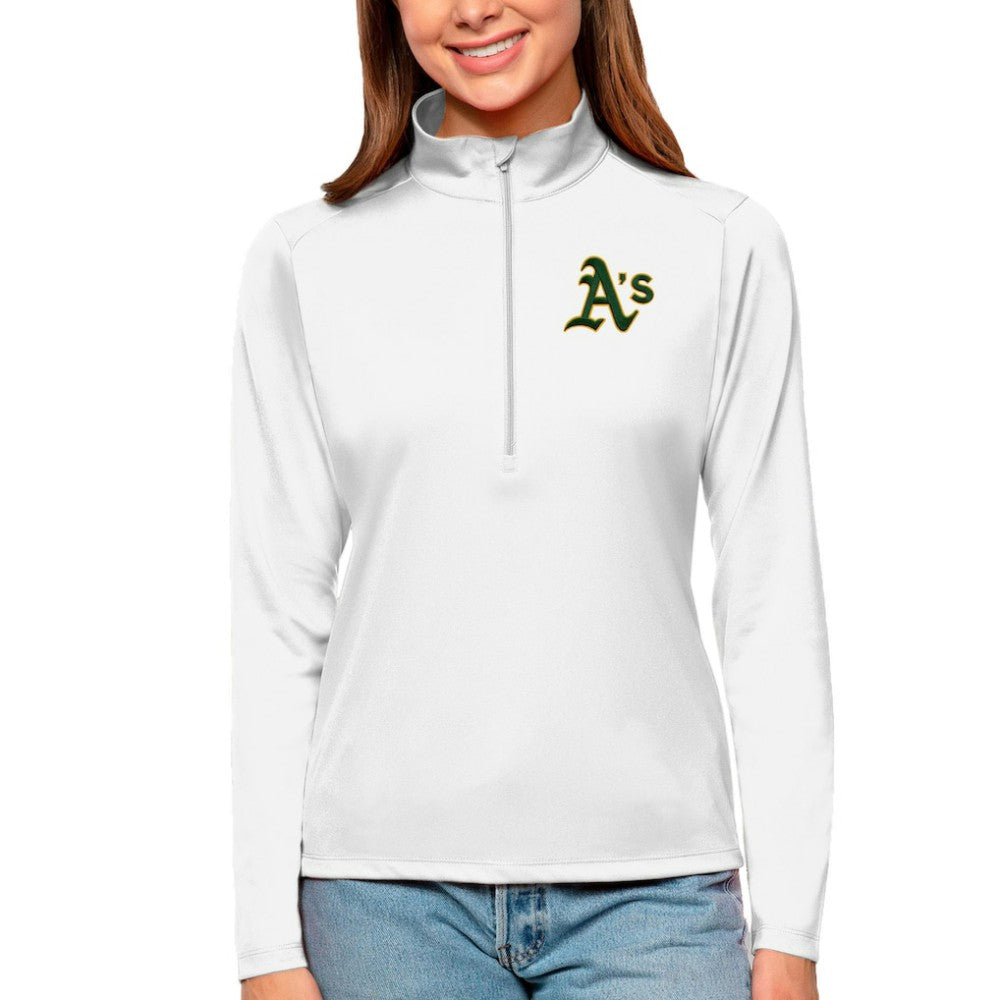 Athletics Antigua Women's Tribute Quarter-Zip Pullover Top | MLB Online