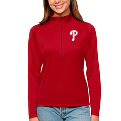 Philadelphia Phillies Antigua Women's Tribute Quarter-Zip Pullover Top | MLB Online