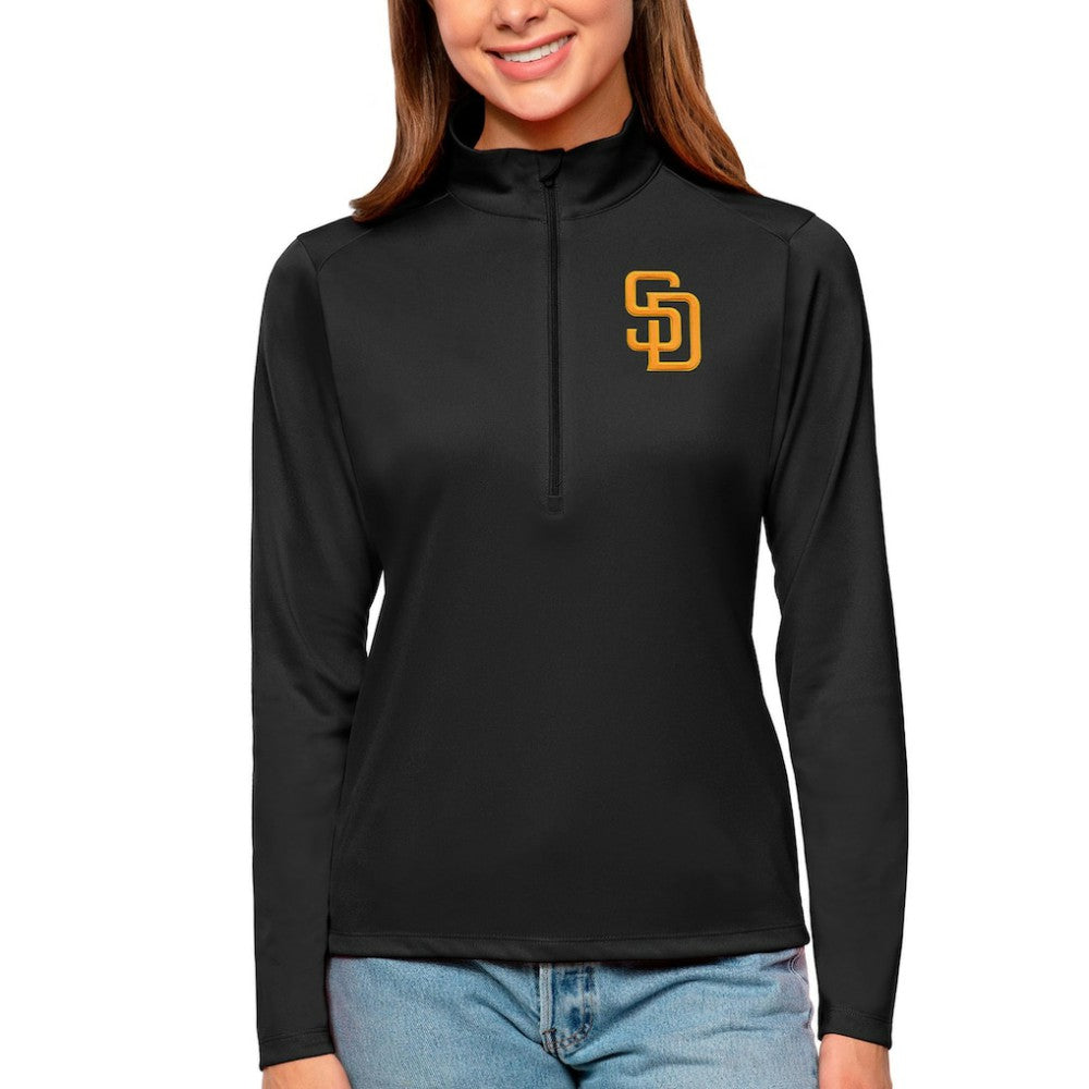 San Diego Padres Antigua Women's Tribute Quarter-Zip Pullover Top | MLB Online