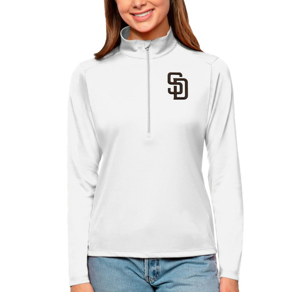 San Diego Padres Antigua Women's Tribute Quarter-Zip Pullover Top | MLB Outlet