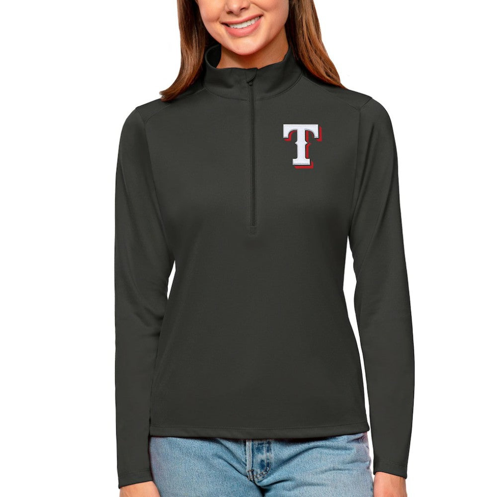 Texas Rangers Antigua Women's Tribute Quarter-Zip Pullover Top | MLB Outlet