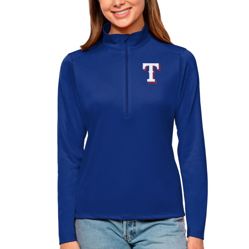 Texas Rangers Antigua Women's Tribute Quarter-Zip Pullover Top | MLB On Sale
