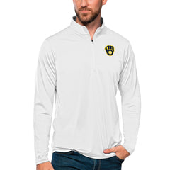 Milwaukee Brewers Antigua Tribute Quarter-Zip Pullover Top | MLB Outlet