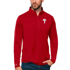 Philadelphia Phillies Antigua Tribute Quarter-Zip Pullover Top | MLB New