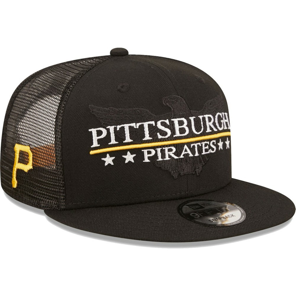 Pittsburgh Pirates New Era Patriot Trucker 9FIFTY Snapback Hat | MLB Discount