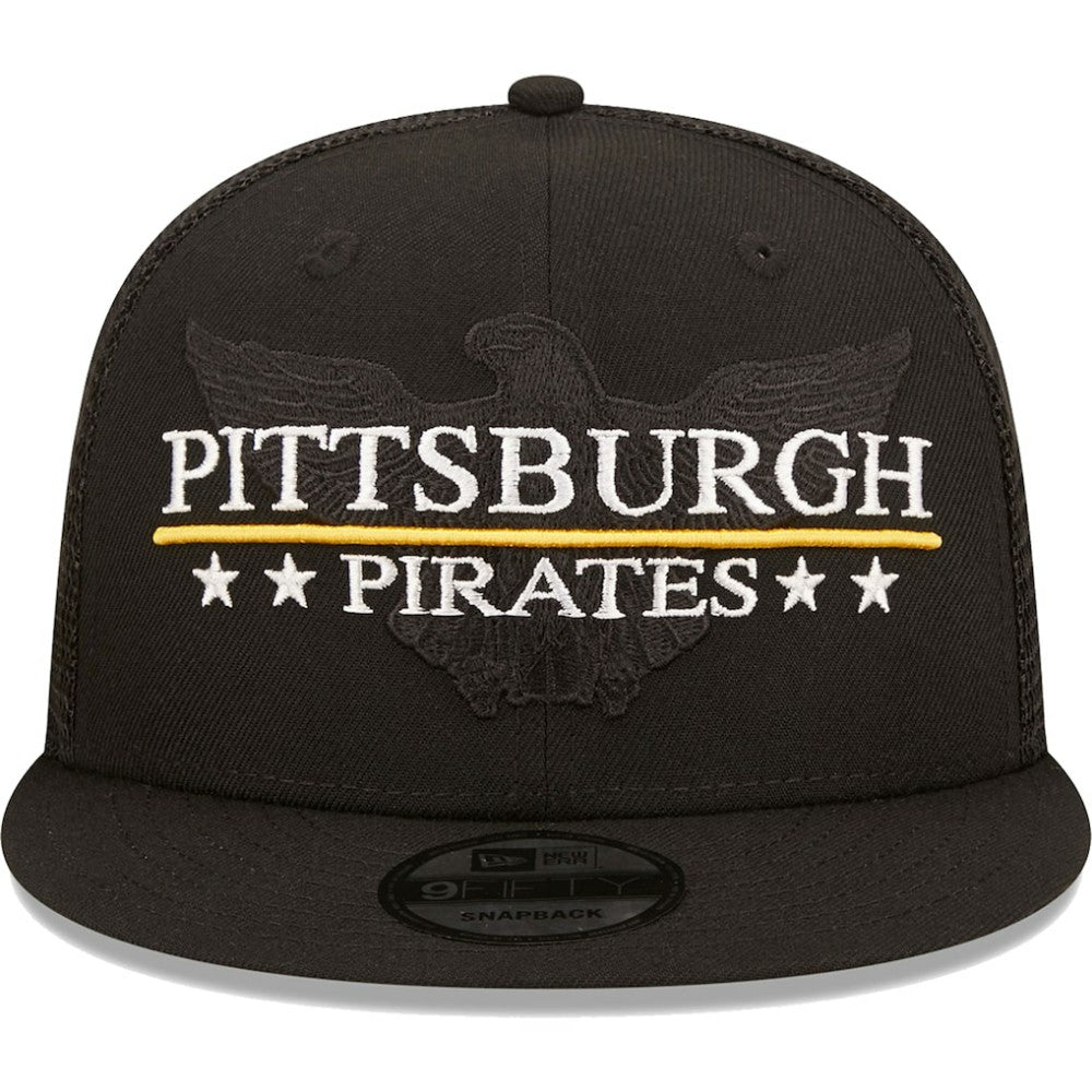 Pittsburgh Pirates New Era Patriot Trucker 9FIFTY Snapback Hat | MLB Discount
