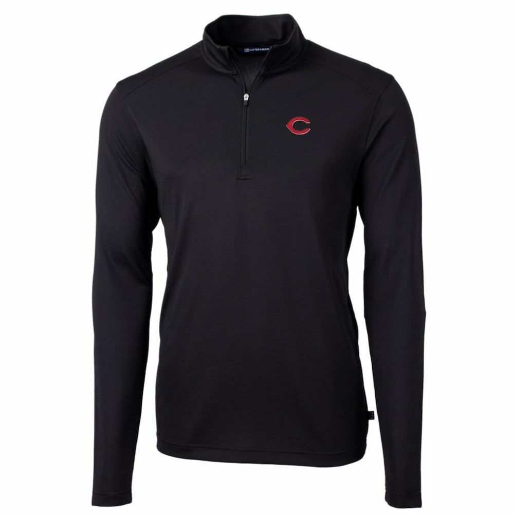 Cincinnati Reds Cutter & Buck Big & Tall Virtue Eco Pique Quarter-Zip Pullover Jacket | MLB Shop