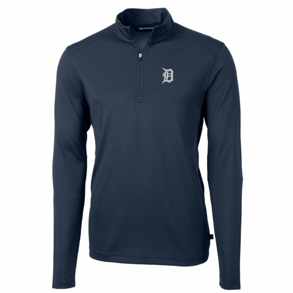 Detroit Tigers Cutter & Buck Big & Tall Virtue Eco Pique Quarter-Zip Pullover Jacket | MLB Outlet