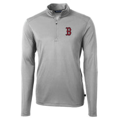 Boston Red Sox Cutter & Buck Big & Tall Virtue Eco Pique Quarter-Zip Pullover Jacket | MLB Discount