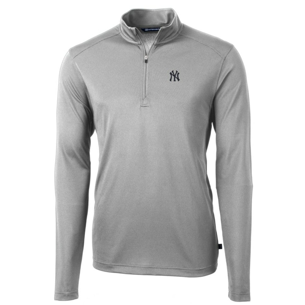 New York Yankees Cutter & Buck Big & Tall Virtue Eco Pique Quarter-Zip Pullover Jacket | MLB Sale