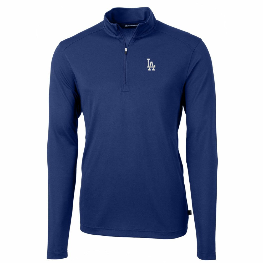 Los Angeles Dodgers Cutter & Buck Big & Tall Virtue Eco Pique Quarter-Zip Pullover Jacket | MLB On Sale