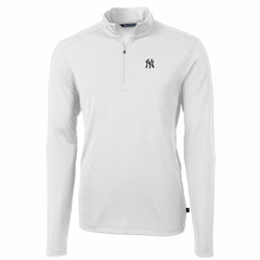 New York Yankees Cutter & Buck Big & Tall Virtue Eco Pique Quarter-Zip Pullover Jacket | MLB New