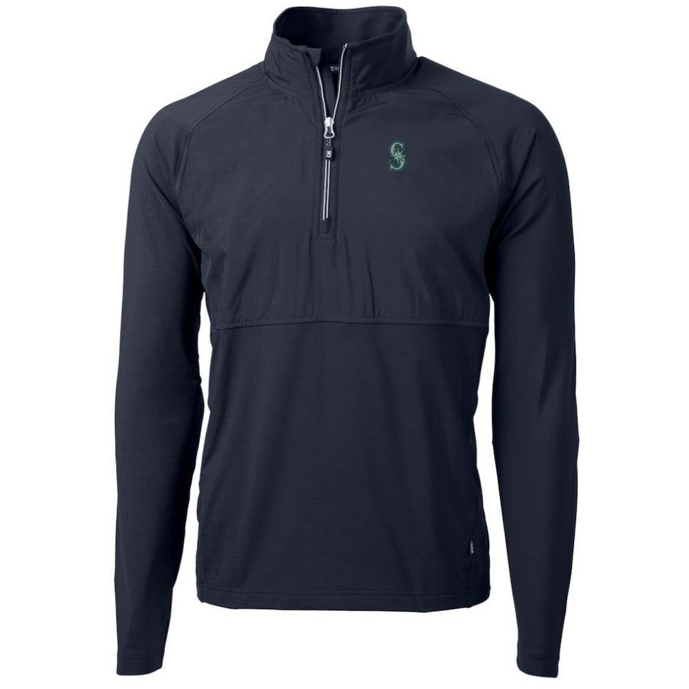 Seattle Mariners Cutter & Buck Adapt Eco Knit Hybrid Recycled Quarter-Zip Pullover Jacket | MLB US