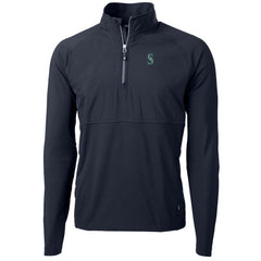 Seattle Mariners Cutter & Buck Adapt Eco Knit Hybrid Recycled Quarter-Zip Pullover Jacket | MLB US