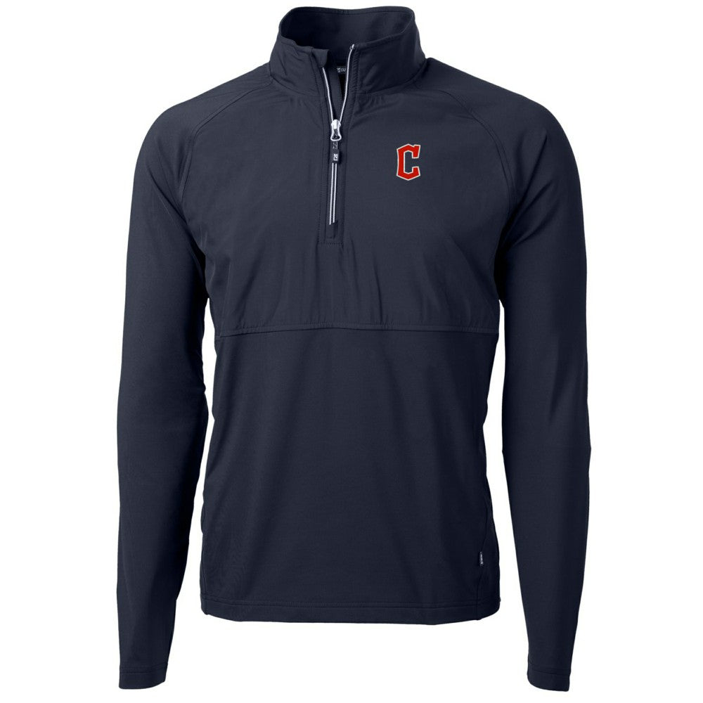 Cleveland Guardians Cutter & Buck Adapt Eco Knit Hybrid Recycled Quarter-Zip Pullover Jacket | MLB Online