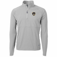 Milwaukee Brewers Cutter & Buck Adapt Eco Knit Hybrid Recycled Quarter-Zip Pullover Jacket | MLB Sale