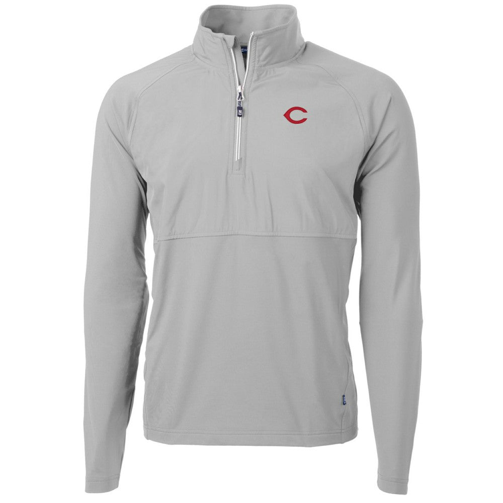 Cincinnati Reds Cutter & Buck Adapt Eco Knit Hybrid Recycled Quarter-Zip Pullover Jacket | MLB On Sale