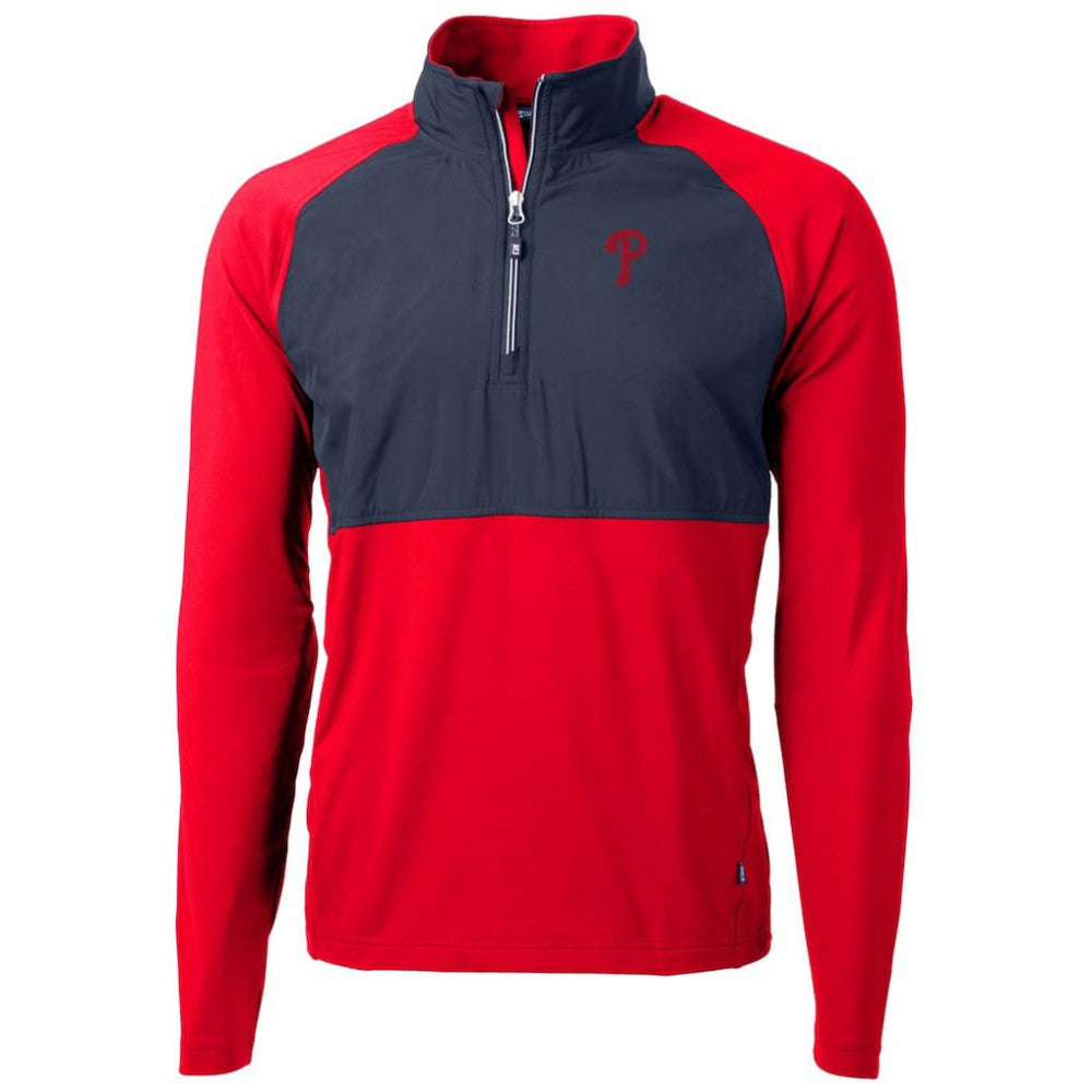 Philadelphia Phillies Cutter & Buck Adapt Eco Knit Hybrid Recycled Quarter-Zip Pullover Jacket | MLB Discount