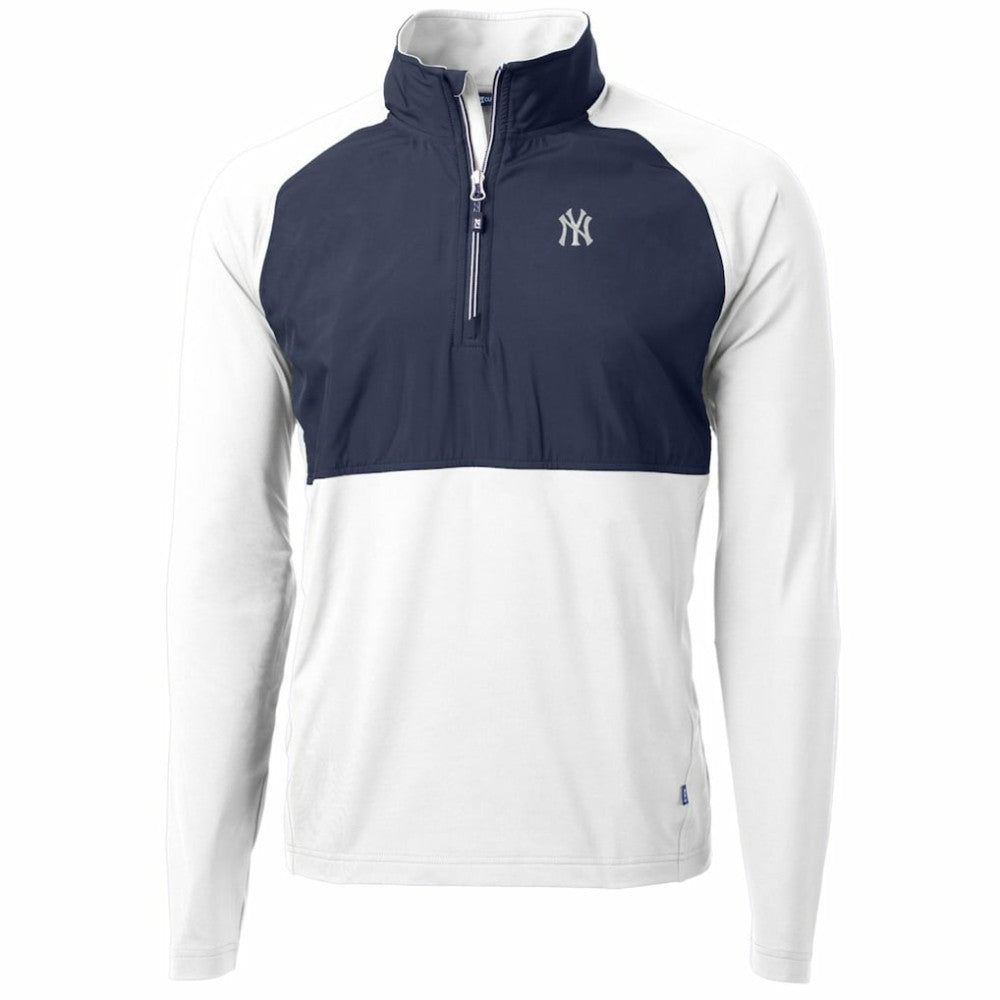New York Yankees Cutter & Buck Adapt Eco Knit Hybrid Recycled Quarter-Zip Pullover Jacket | MLB Shop