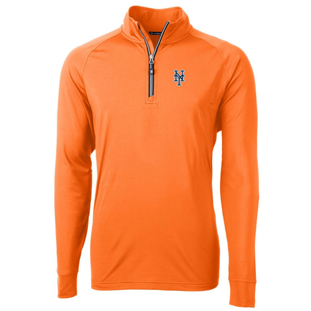 New York Mets Cutter & Buck Adapt Eco Knit Stretch Recycled Quarter-Zip Pullover Jacket | MLB On Sale