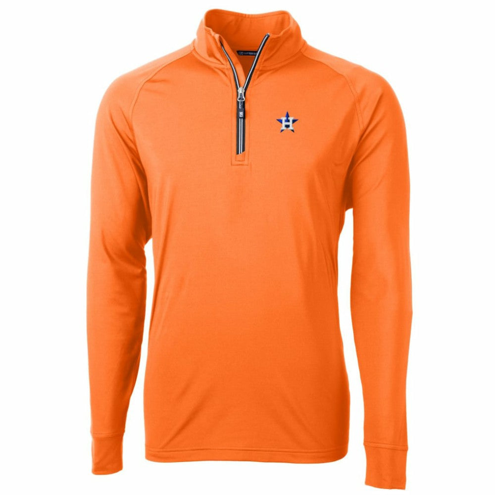 Houston Astros Cutter & Buck Adapt Eco Knit Stretch Recycled Quarter-Zip Pullover Jacket | MLB For sale