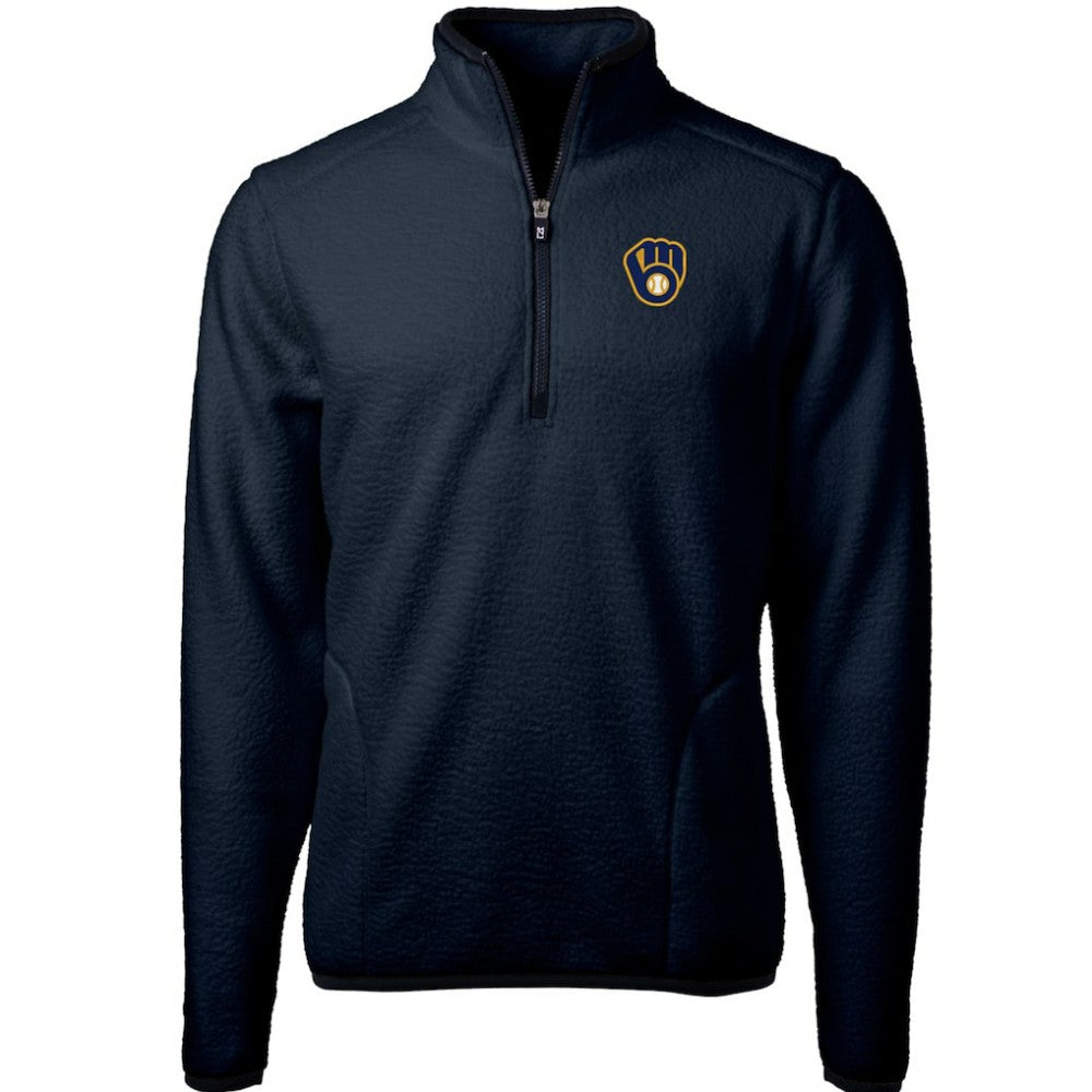 Milwaukee Brewers Cutter & Buck Cascade Eco Sherpa Fleece Quarter-Zip Pullover Jacket | MLB Online