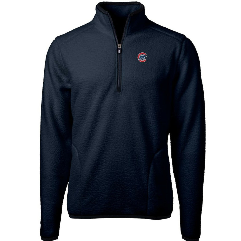 Chicago Cubs Cutter & Buck Cascade Eco Sherpa Fleece Quarter-Zip Pullover Jacket | MLB New