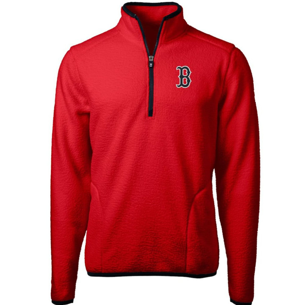 Boston Red Sox Cutter & Buck Cascade Eco Sherpa Fleece Quarter-Zip Pullover Jacket | MLB Outlet