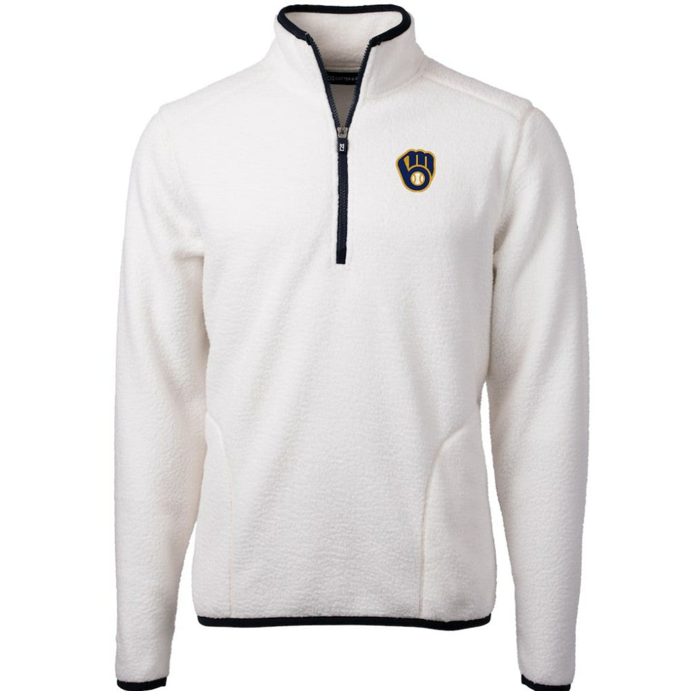 Milwaukee Brewers Cutter & Buck Cascade Eco Sherpa Fleece Quarter-Zip Pullover Jacket | MLB US