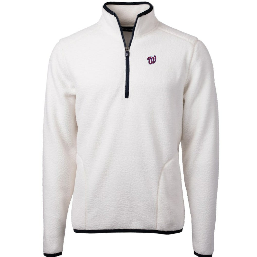 Washington Nationals Cutter & Buck Cascade Eco Sherpa Fleece Quarter-Zip Pullover Jacket | MLB On Sale