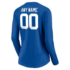 Indianapolis Colts  Women's Team Authentic Personalized Name & Number Long Sleeve V-Neck T-Shirt