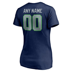 Seattle Seahawks  Women's Team Authentic Personalized Name & Number V-Neck T-Shirt