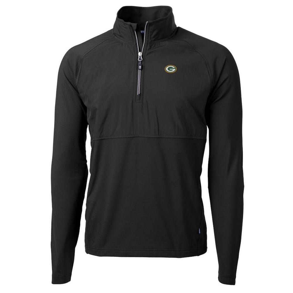 Green Bay Packers  Cutter & Buck Adapt Eco Knit Hybrid Recycled Quarter-Zip Raglan Jacket