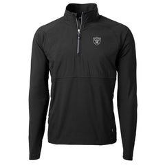 Las Vegas Raiders  Cutter & Buck Adapt Eco Knit Hybrid Recycled Quarter-Zip Raglan Jacket