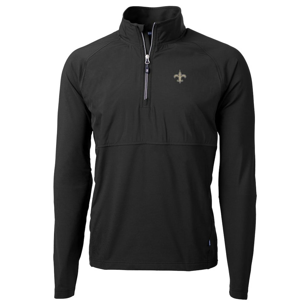 New Orleans Saints  Cutter & Buck Adapt Eco Knit Hybrid Recycled Quarter-Zip Raglan Jacket