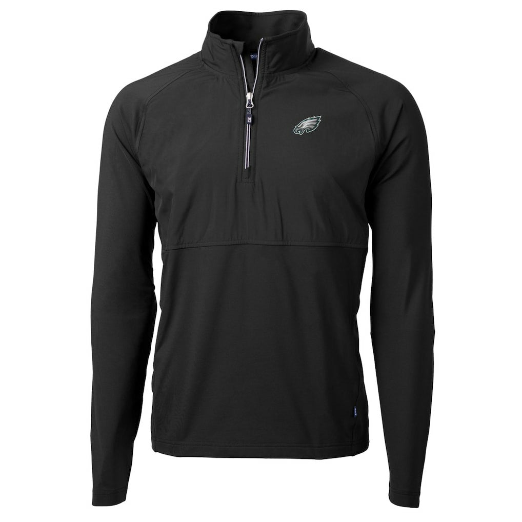 Philadelphia Eagles  Cutter & Buck Adapt Eco Knit Hybrid Recycled Quarter-Zip Raglan Jacket