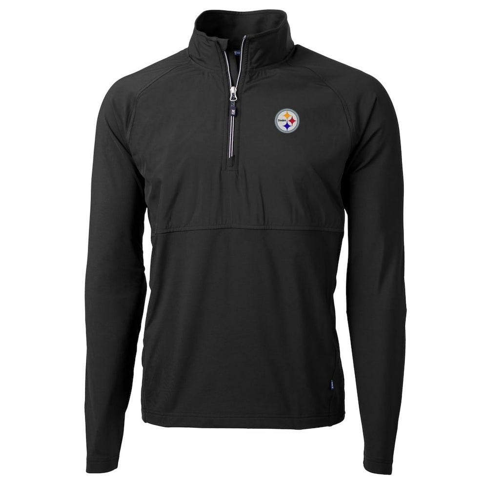 Pittsburgh Steelers  Cutter & Buck Adapt Eco Knit Hybrid Recycled Quarter-Zip Raglan Jacket