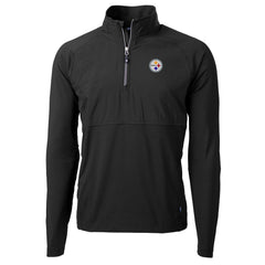 Pittsburgh Steelers  Cutter & Buck Adapt Eco Knit Hybrid Recycled Quarter-Zip Raglan Jacket
