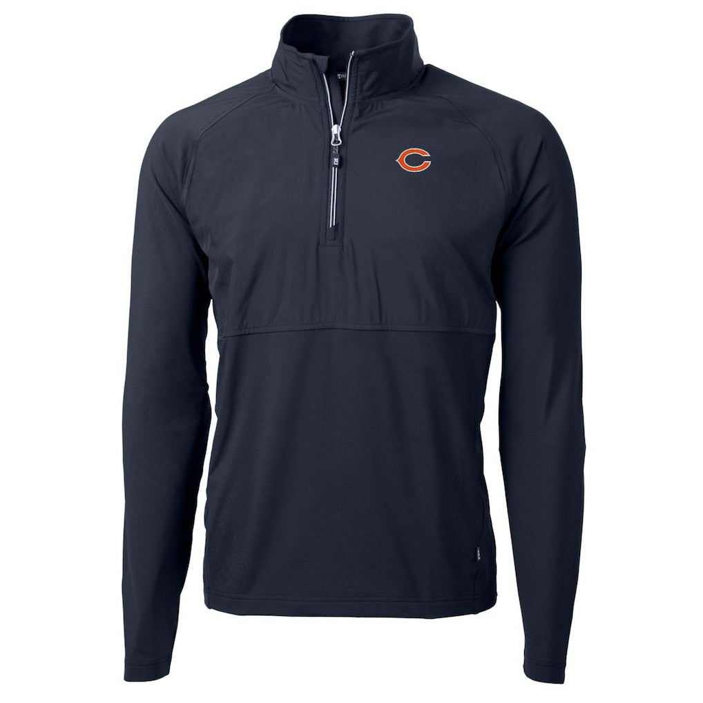 Chicago Bears  Cutter & Buck Adapt Eco Knit Hybrid Recycled Quarter-Zip Raglan Jacket
